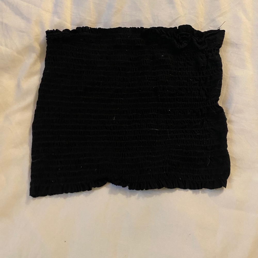 black ribbed tube top